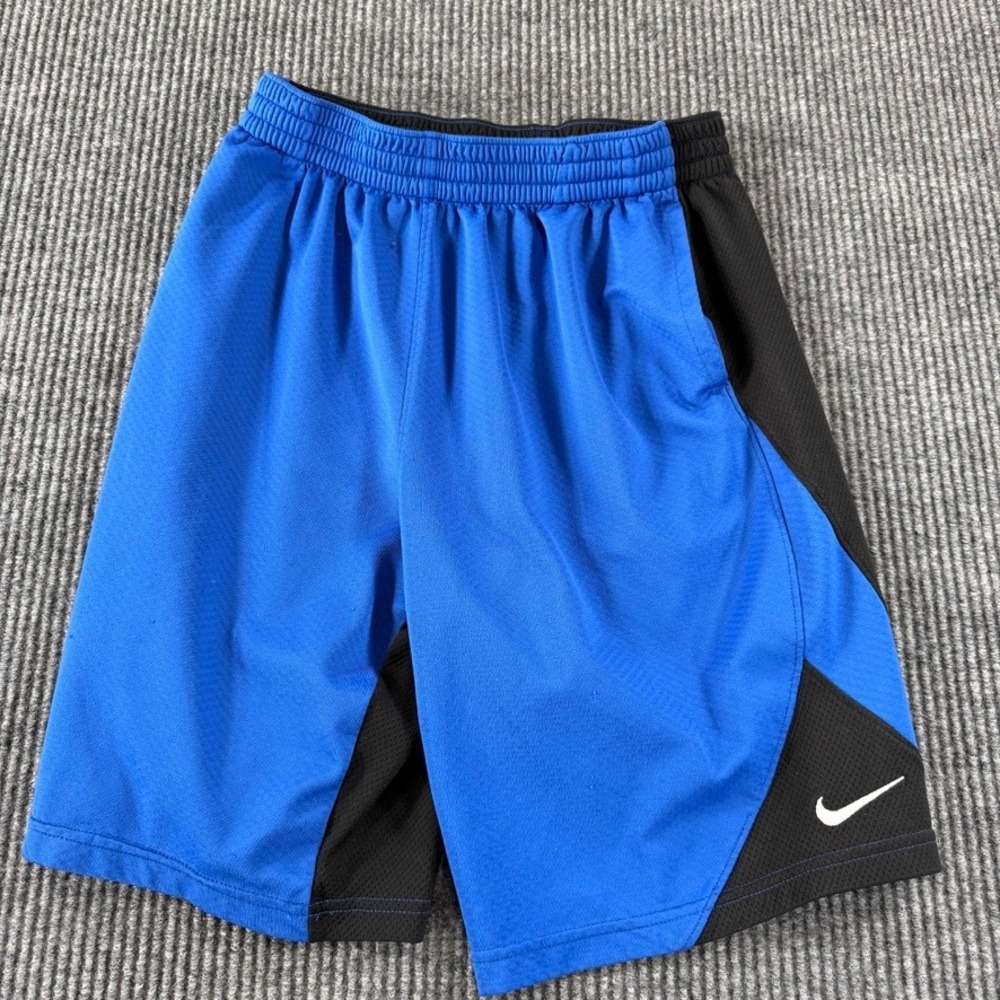 Nike Dri-FIT Basketball Shorts Mens XL Blue Black Mesh Athletic Gym Activewear